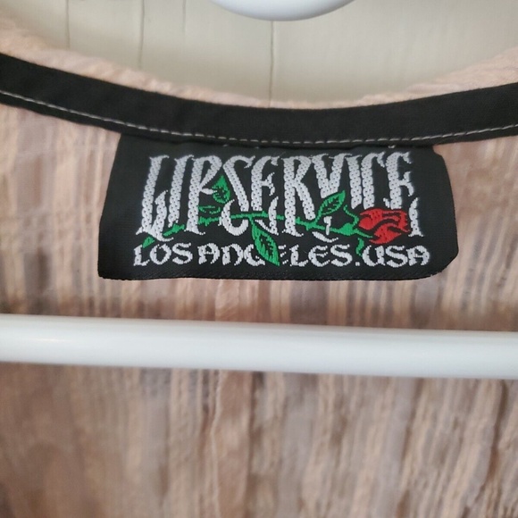 RARE Vintage Lip Service Pink Frilly Black Lace Jacket Goth Lolita Doll Medium - Picture 6 of 7